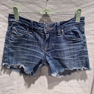 PAIGE Size 26 Premium Denim Distressed Jean Shorts Cotton Blend